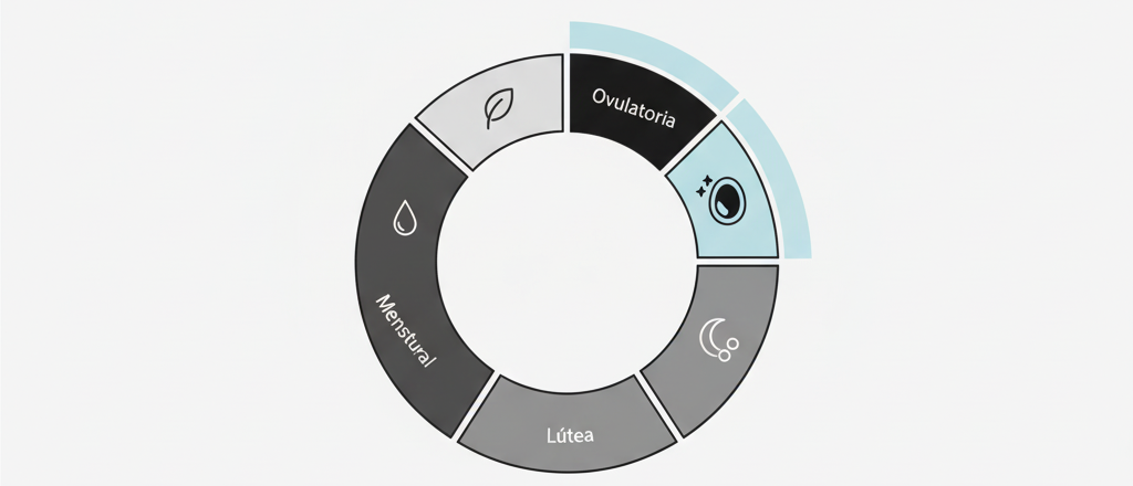 Diagrama: ciclo menstrual y días fértiles Diagrama de fases del ciclo menstrual y días fértiles del CISD
