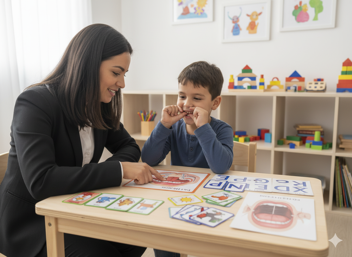 Bloque gráfico de fonoaudiología infantil para evaluación de fin de año en CISD